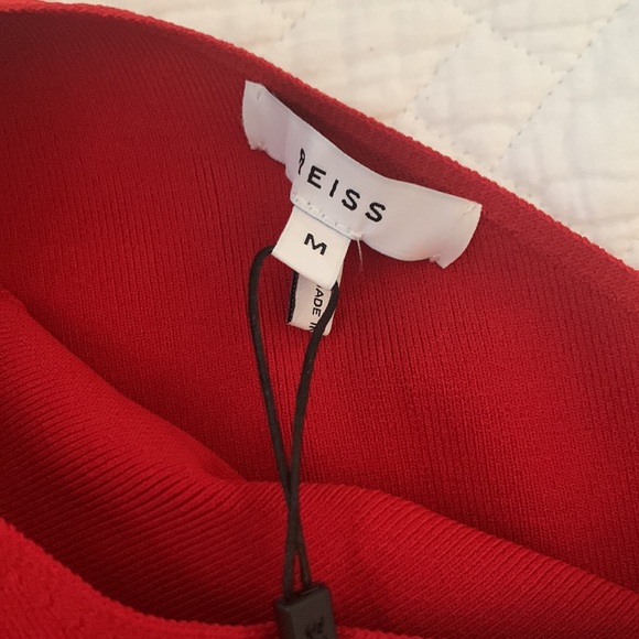 Reiss “Lucy” Off the Shoulder Top in Red - Picture 9 of 10